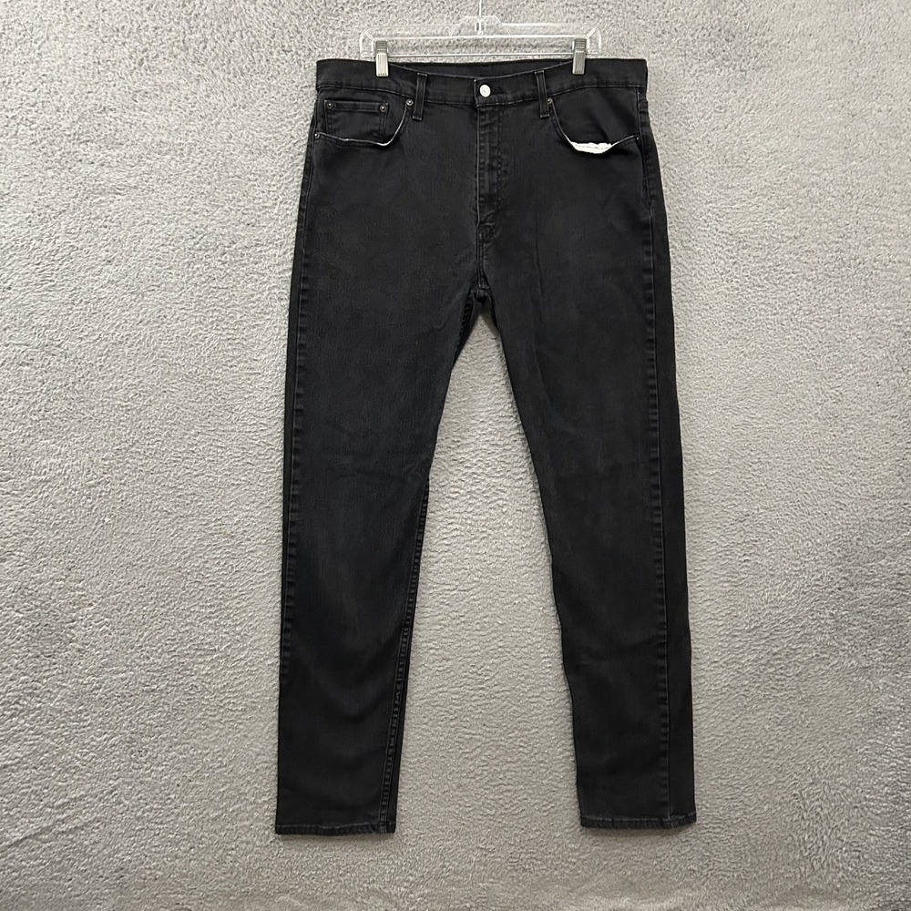 Levis Jeans Mens 38x38 Black Denim 502 Slim Tapered American Stretch Red Tab